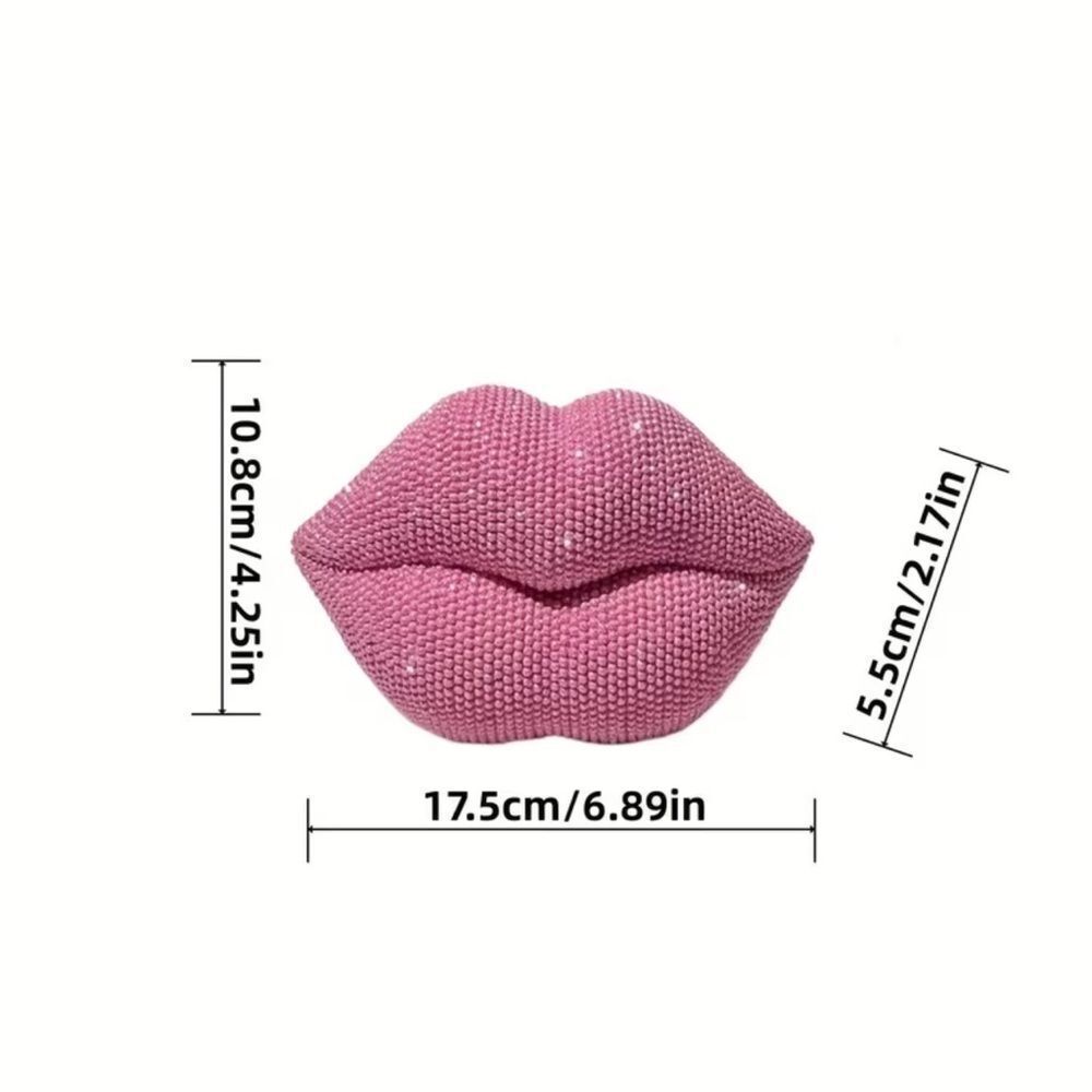 Glamorous Pink Lips Beaded decor - Picture 2 of 4